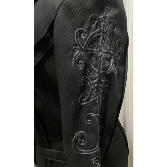 Nicole Miller, Sz Med Black Embroidered Heavy Western Office Blazer STYLE DK0026 - Picture 3 of 10